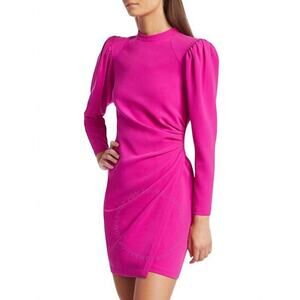 A.L.C. Jane Mini Dress in Shocking Pink Crepe